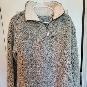 Green sherpa quarter zip